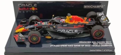 Minichamps Red Bull RB19 #1 2nd Qatar Sprint 2023 - Max Verstappen 1/43 Scale - Image 1 of 4
