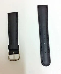 Neu hochwertiges 220mm lang Uhrenband Uhrenarmband Leder schwarz 22mm E413 - Bild 1 von 2