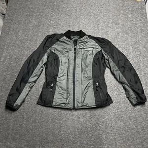 Olympia Moto Sports Motorcycle Jacket Men’s Small Black & Gray Lined Insulated - Picture 1 of 12