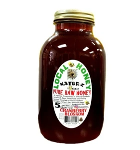 RAW HONEY CRANBERRY BLOSSOM 5 LBS 100% PURE RAW UNFILTERED HONEY In Glass 5LB - Picture 1 of 12