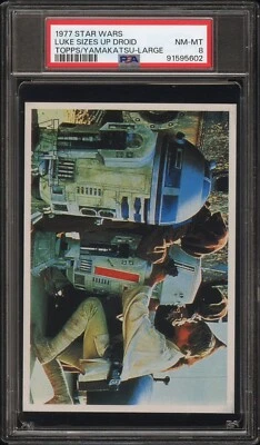 1977 Star Wars Topps Yamakatsu Large Card Luke Sizes Up Droid PSA 8 NM-MT - Image 1 of 2