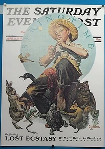 Norman Rockwell Saturday Evening Post Poster "Springtime of '27" Print - Picture 1 of 1