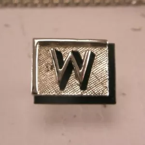 W Monogram Initial Letter Vintage SWANK Lapel Pin Tie Tack william walter g74 - Picture 1 of 6