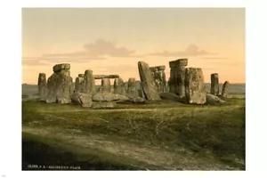 STONEHENGE landmark vintage 20x30 POSTER Salisbury England 1895 Picturesque - Picture 1 of 1