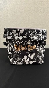 Cute Thirty-One Mini Utility Bin Black Floral Brush Strokes - Picture 1 of 13