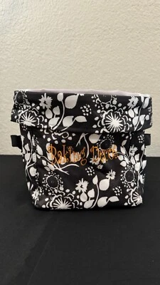 Cute Thirty-One Mini Utility Bin  Black Floral Brush Strokes - Image 1 of 4