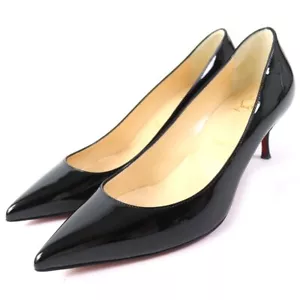 Christian Louboutin Kate 55 Pointed Toe Leather Pumps Black 36.5 - Picture 1 of 24