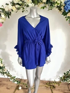 Tuta blu NUOVO LOOK taglia 10 e 12 arricciacapelli manica lunga cintura collo a V NUOVA OX32 - Foto 1 di 21