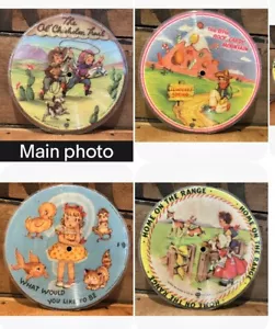 2 Vintage 1940er Jahre Voco Bild Schallplatte Kinderlieder niedliche Grafik - Bild 1 von 6