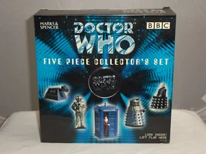 CORGI M+S DOCTOR WHO DALEK TARDIS K9 DAVROS CYBERMAN METAL FIGURE SET - Picture 1 of 2