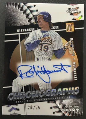 Topps Chrome 2025 - Robin Yount #CHR-RY Milwaukee Brewers - automático/25 Foto 1 de 2