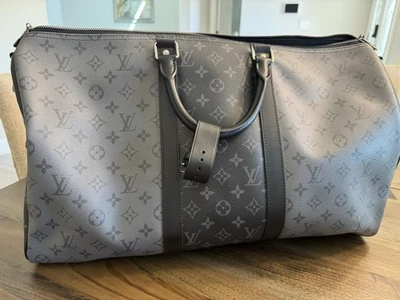 LOUIS VUITTON Eclipse Reverse Keepall Bandouliere 50 Bag M45392 LV Auth 47830S - Image 1 of 4