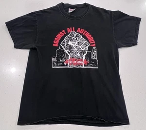 Vintage Against All Authority AAA T-shirt Punk Rock Hardcore Miami 90s - Picture 1 of 6