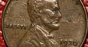 1930 Lincoln Wheat Cent Lamination Defective Planchet Woody Improper Alloy Error - Picture 1 of 5