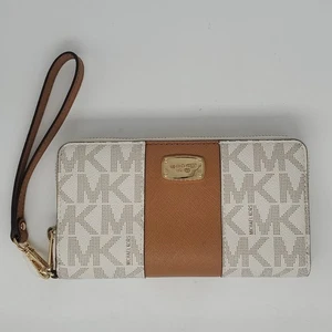 Michael Kors Handtasche Clutch Mittelstreifen Vanille und Eichel neu mit Etikett sehr guter Zustand - Bild 1 von 6