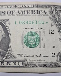 1999 Series $1 Replacement Star Note Serial Number L 08906144*๐ฅ Rare - Picture 1 of 4