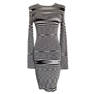 Cotton On Women’s Black White Space Dyed Long Sleeve Mini Dress M New - Picture 1 of 14
