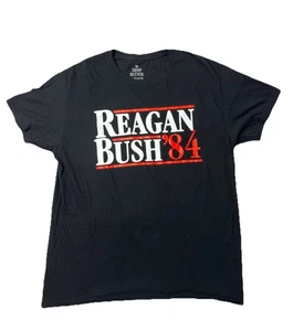 Camiseta Campaña Presidencial Republicana Reagan Bush '84 Talla XL Negra - Imagen 1 de 7