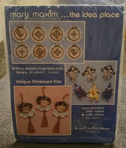 Vtg Mary Maxim Spool Indians Ornaments Kit # 37837 Supplies in New Sealed Bag - Picture 1 of 5
