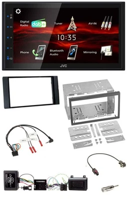 JVC USB Bluetooth Lenkrad DAB 2DIN Autoradio für Ford Kuga 2008-12 schwarz - Bild 1 von 4