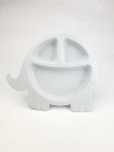 "Placa de silicona Pottery Barn Kids elefante compartimentos divididos 7"" animal gris" - Imagen 1 de 8