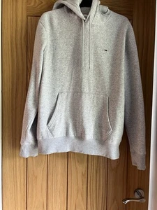 MENS GREY TOMMY HILFIGER HOODIE, TOMMY JEANS, SIZE M - Picture 1 of 7