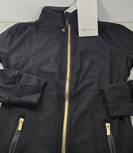 Lululemon schwarze Jacke goldener Reißverschluss - Größe 4 - Bild 1 von 5