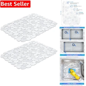 Eco-Friendly Pebble Sink Mat - Protect and Style Stainless Steel Sinks, 2 Pack - Picture 1 of 8