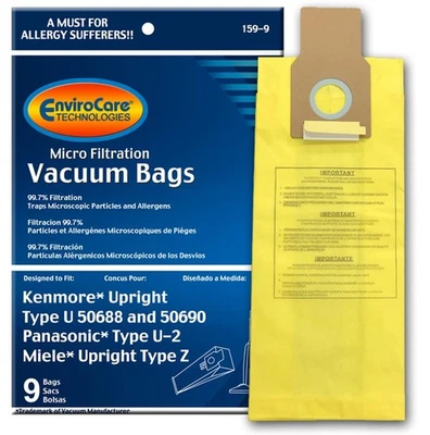 Replacement Vacuum Bags for Kenmore Upright Type U/L/O 50688 and 50690, Panas... - Image 1 of 4
