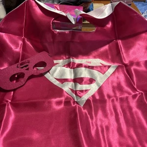 Supergirl Cape and Mask. New, never worn: only opened for pictures. - Picture 1 of 5