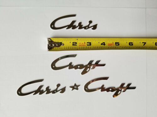 Two sets Chris Craft Chrome Emblem Badge Logo Script Small Size Dash Brand New!
