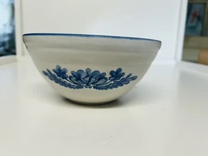 VTG Pfaltzgraf Yorktowne Stoneware Mixing Bowl, Gray With Blue Floral 6x3 - Picture 1 of 3