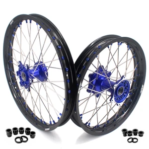 KKE 21/18" Cast Wheels Rims Fit Yamaha WR250F 2020-2025 WR450F 2019-25 Blue Hubs - Picture 1 of 12