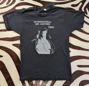 Vintage Rare 90s International Mr Leather Etienne Shirt Queer Gay Bondage BDSM Large - Bild 1 von 7