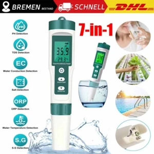 7 IN 1 Pool Qualität Tester Wassertester für Chlor pH-Wert Pool Messgerät EC TDS - Bild 1 von 17