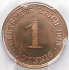 Deutsches Reich Kaiserreich 1 Pfennig 1913 G in Polierte Platte PCGS PR65RB