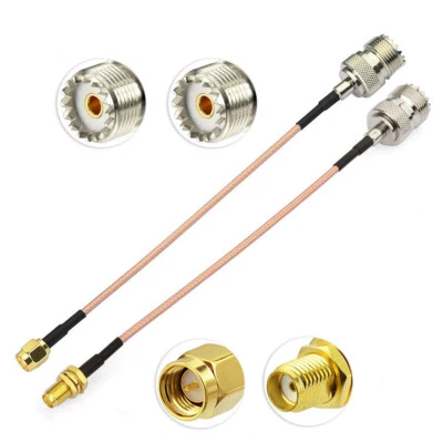 UHF Female SO-239 to SMA Male/Female Antenna Extension Cable for Baofeng Wouxun - Image 1 of 4