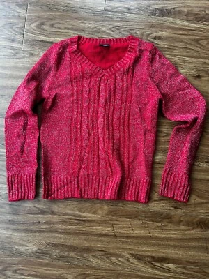 Suéter Lana Desteñido Gloria Rojo Brillo Astilla para Niña Talla 10-12 Foto 1 de 4