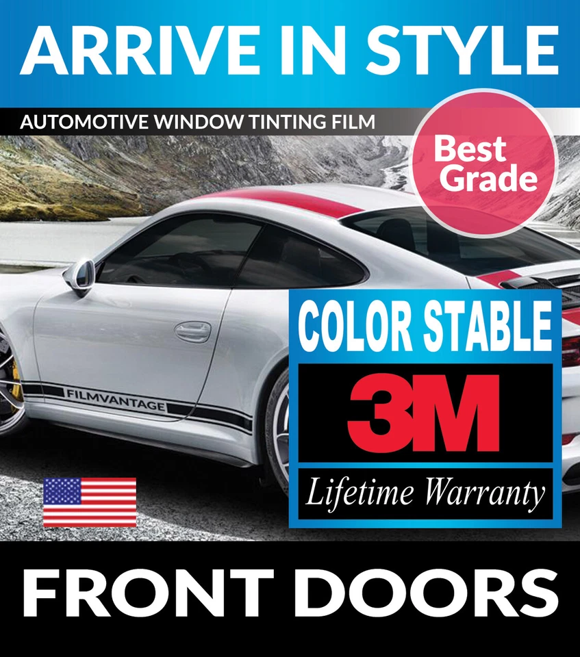 PRECUT FRONT DOORS TINT W/ 3M COLOR STABLE FOR CHRYSLER TOWN & COUNTRY 01-07 - Image 1 of 1