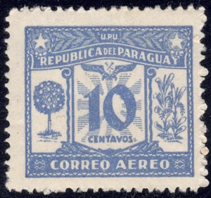1935 Paraguay SC# C63 - UPU - Orange Tree and Yerba Mate - M-H - Picture 1 of 2