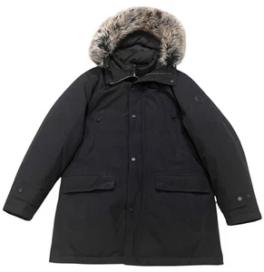 Michael Kors Men's Bib Snorkel Parka Jacket Coat Faux Fur Hooded Black Sz Med - Picture 1 of 14