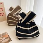 Colorful Stripe Handbag Handmade Knitted Crossbody Bag for Women's Casual Style