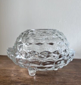VTG Whitehall Clear Crystal Glass Fairy Lamp Candle Holder "Colony" Cubist - Picture 1 of 7