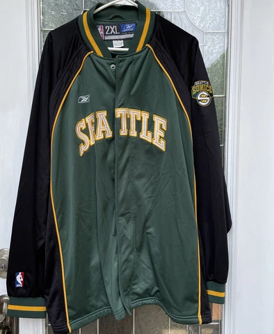 Vintage Reebok x Seattle SuperSonics Authentic Team Track Jacket 90s 2XL Rare Cover
