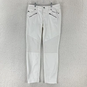 Miss Me Moto Jeans Womens Size 27 White Denim Ankle Skinny Mid-Rise Casual - Picture 1 of 17