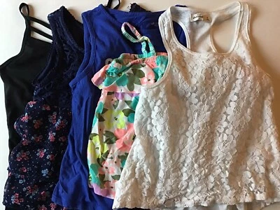 Lote de 5 camisetas sin mangas para niñas talla 7 Justice talla 10 Abercrombie Ideology medianas Foto 1 de 4