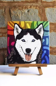 Husky Ceramic Coaster Tile - Picture 1 of 1