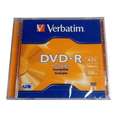 Verbatim DVD-R Recordable 4.7GB 16x Speed 120 Min Blank Disc New Sealed - Image 1 of 2