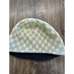 Patagonia Beanie Wool Winter Hat, One Size,Green & Gray Checked - Picture 1 of 7