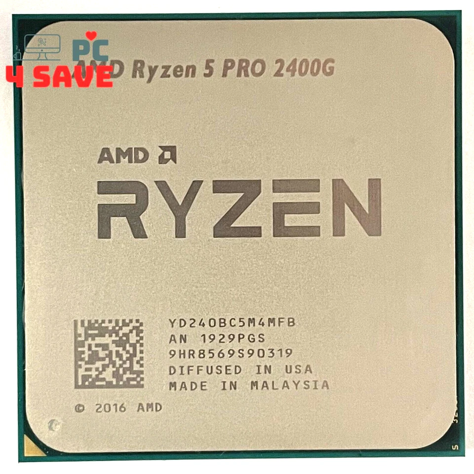 AMD Ryzen 5 Pro 2400G 3.60GHz 4-Core Socket AM4 Processor CPU YD240BC5M4MFB 65W - Image 1 of 1